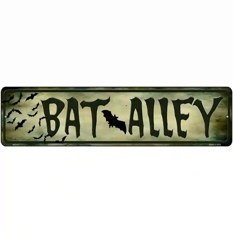 Bat Alley Novelty Metal Street Sign 12" x 3" (MK)