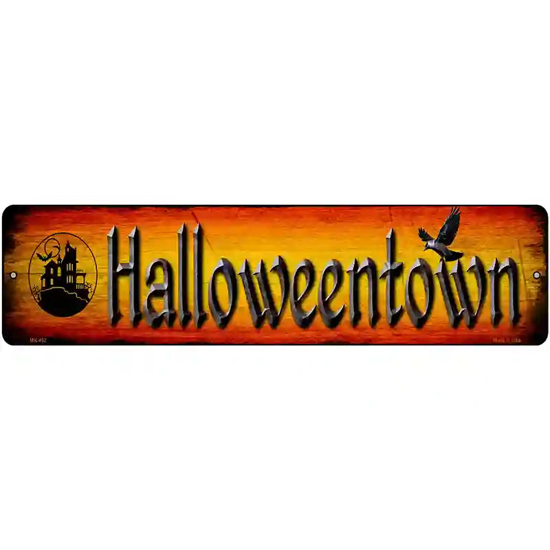 Halloweentown Novelty Metal Street Sign 12" x 3" (MK)