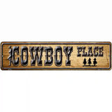 Cowboy Place Novelty Metal Street Sign 12" x 3" (MK)