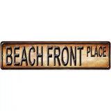 Beach Front Novelty Metal Street Sign 12" x 3" (MK)