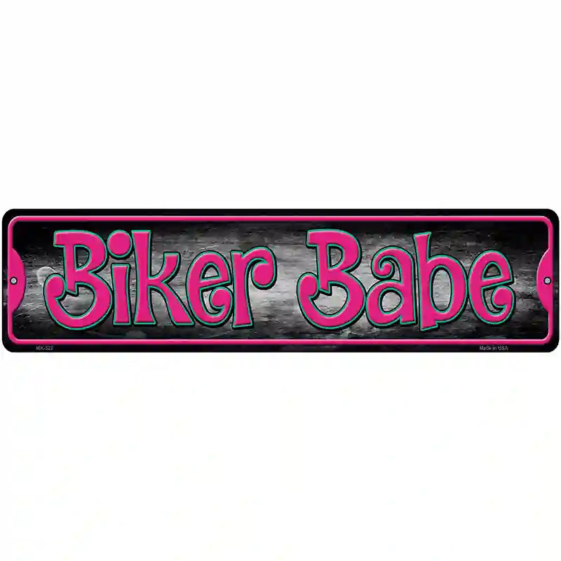 Biker Babe Novelty Metal Street Sign 12" x 3" (MK)