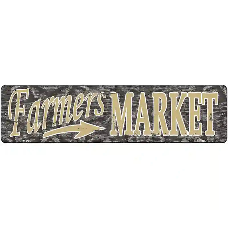 Farmers Market Novelty Metal Street Sign 12" x 3" (MK)