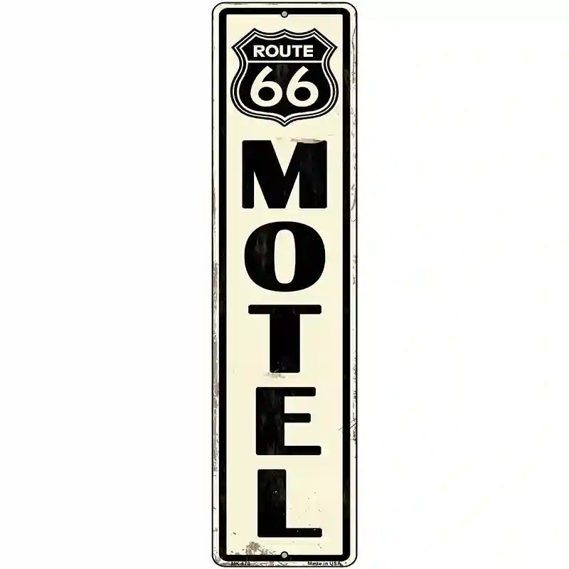 Route 66 Motel Novelty Metal Street Sign 12" x 3" (MK)