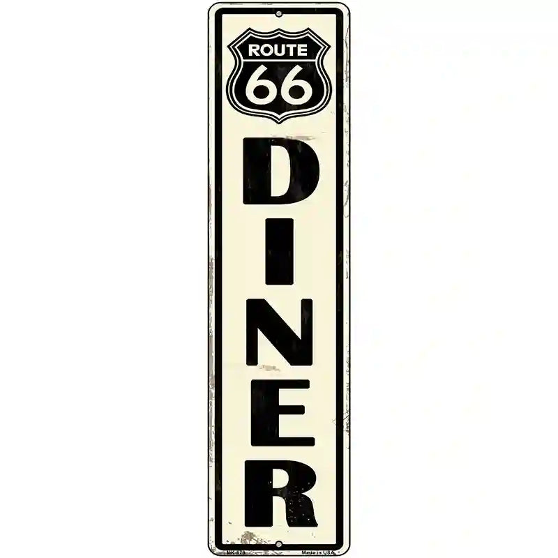 Route 66 Diner Novelty Metal Street Sign 12" x 3" (MK)