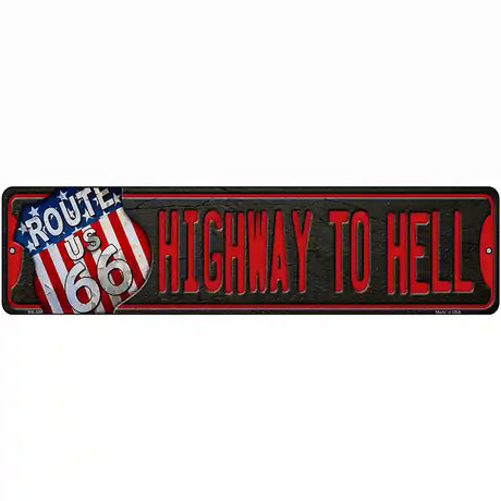 Highway To Hell Route 66 Novelty Metal Street Sign 12" x 3" (MK)