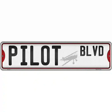 Pilot Blvd Novelty Metal Street Sign 12" x 3" (MK)