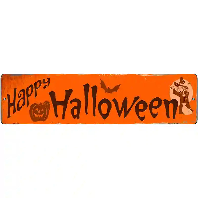 Happy Halloween Novelty Metal Street Sign 12" x 3" (MK)