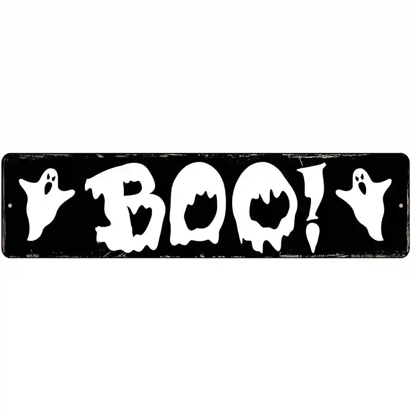 Boo Novelty Metal Street Sign 12" x 3" (MK)