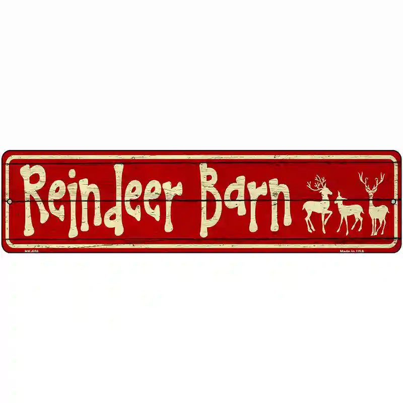 Reindeer Barn Novelty Street Sign 12" x 3" (MK)