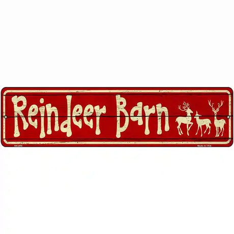 Reindeer Barn Novelty Street Sign 12" x 3" (MK)