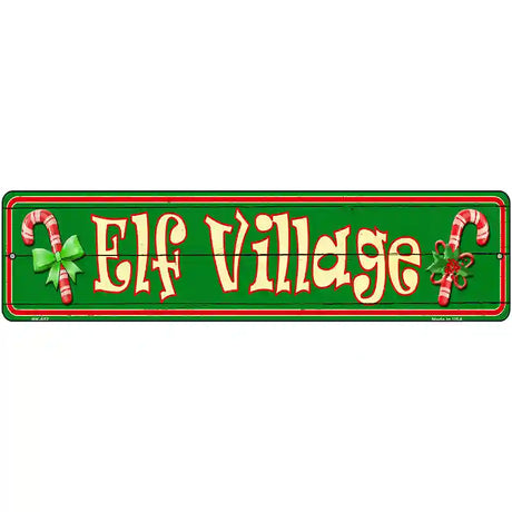 Elf Village Novelty Street Sign 12" x 3" (MK)