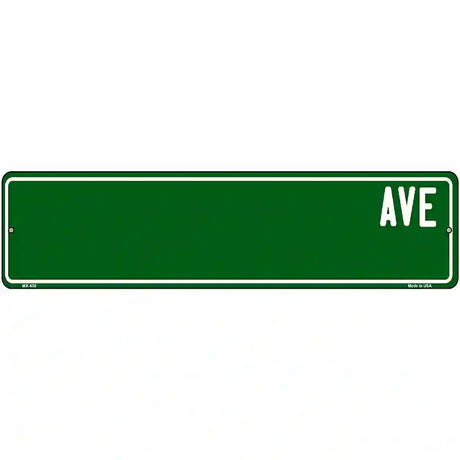 Green Avenue Blank Novelty Metal Street Sign 12" x 3" (MK)