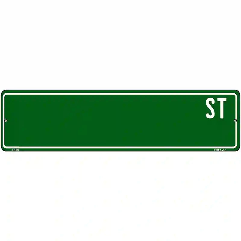 Green Street Blank Novelty Metal Street Sign 12" x 3" (MK)