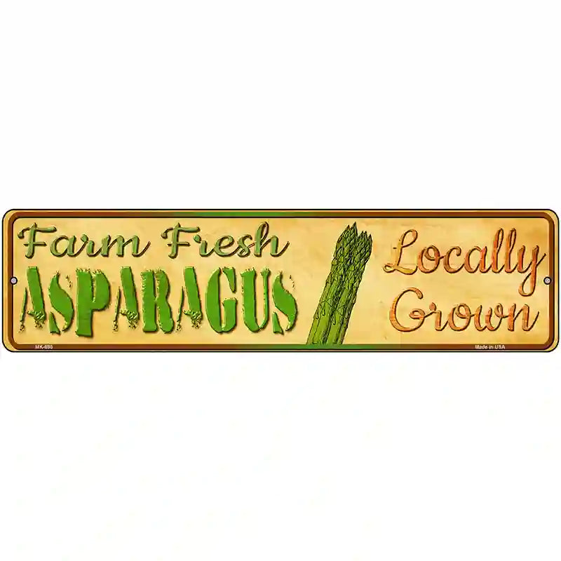 Farm Fresh Asparagus Novelty Metal Street Sign 12" x 3" (MK)