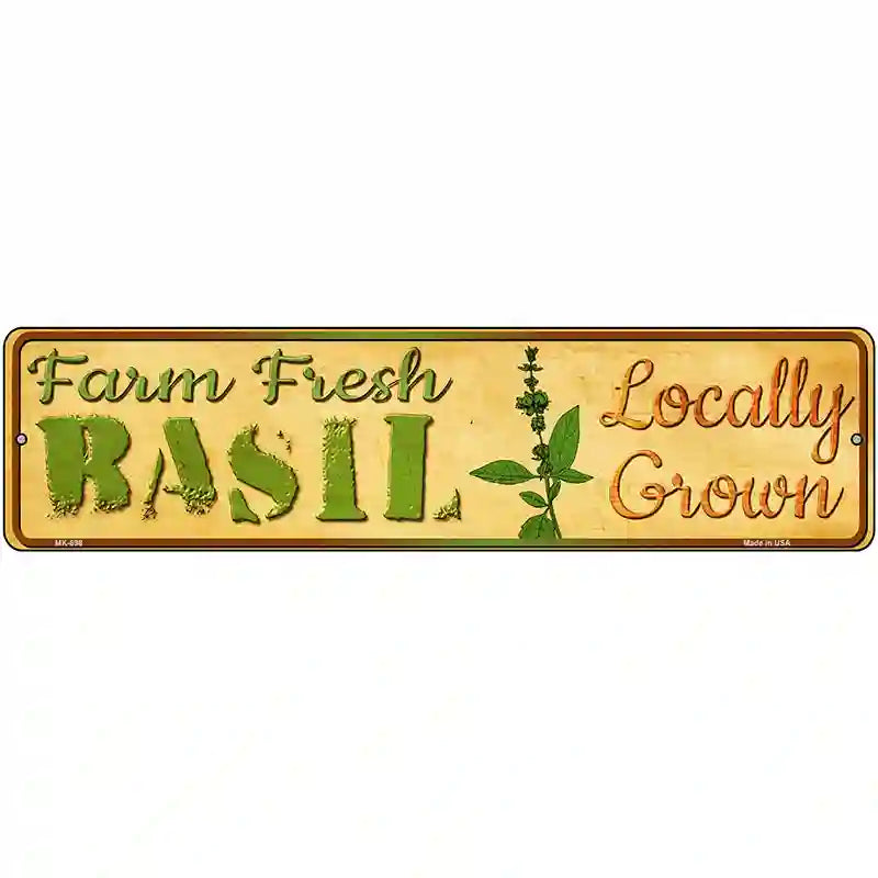 Farm Fresh Basil Novelty Metal Street Sign 12" x 3" (MK)