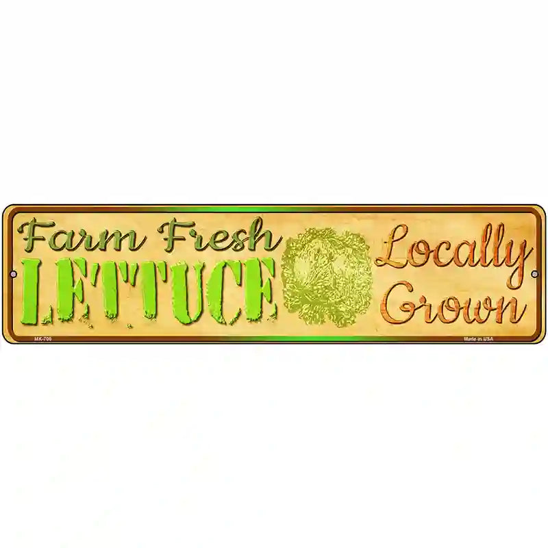 Farm Fresh Lettuce Novelty Metal Street Sign 12" x 3" (MK)