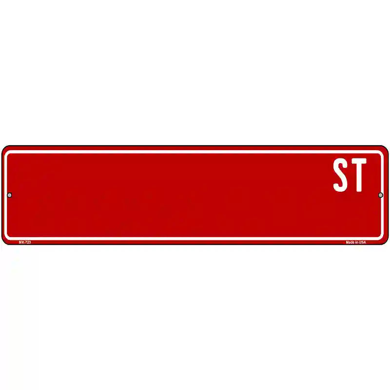 Red Street Blank Novelty Street Sign 12" x 3" (MK)