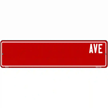 Red Avenue Blank Novelty Street Sign 12" x 3" (MK)