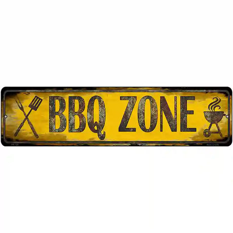 BBQ Zone Novelty Street Sign 12" x 3" (MK)