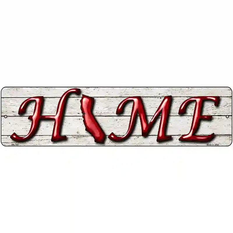 California Home State Outline Novelty Metal Street Sign 12" x 3" (MK)