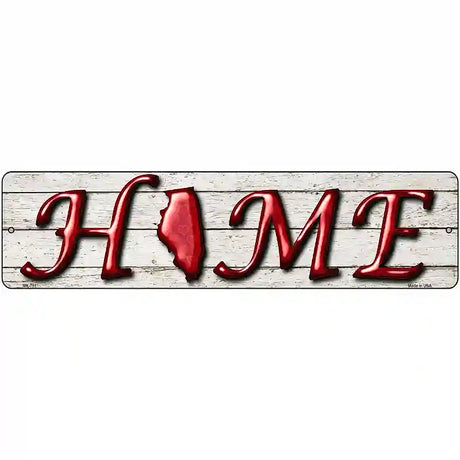 Illinois Home State Outline Novelty Metal Street Sign 12" x 3" (MK)