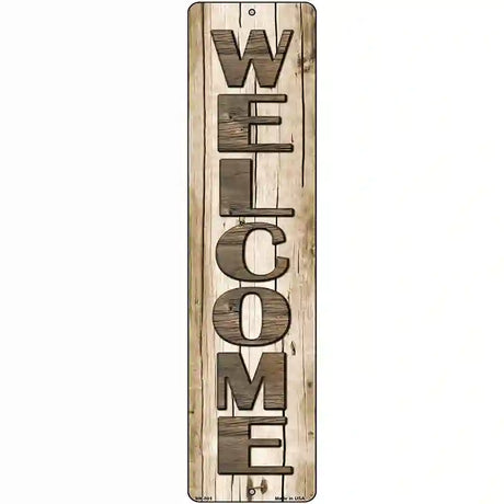 Welcome Wood Novelty Metal Street Sign 12" x 3" (MK)