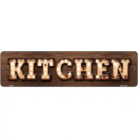 Kitchen Bulb Lettering Novelty Metal Street Sign 12" x 3" (MK)