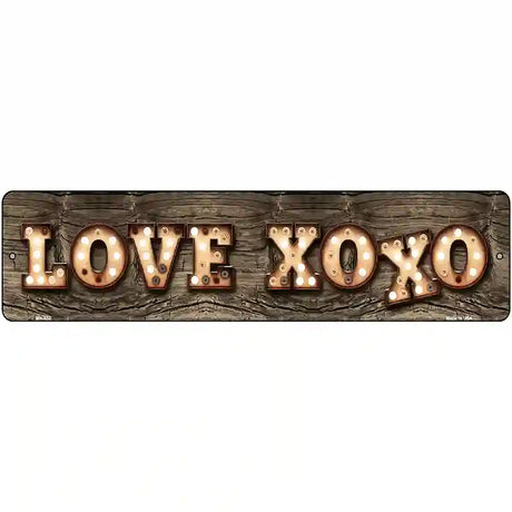 Love XOXO Bulb Lettering Novelty Metal Street Sign 12" x 3" (MK)