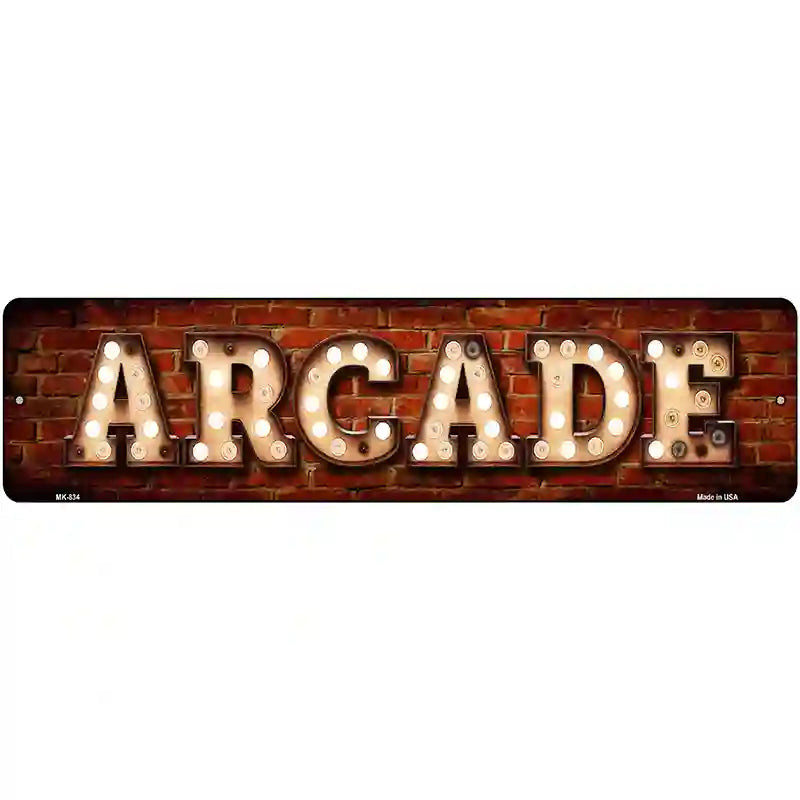 Arcade Bulb Lettering Novelty Metal Street Sign 12" x 3" (MK)