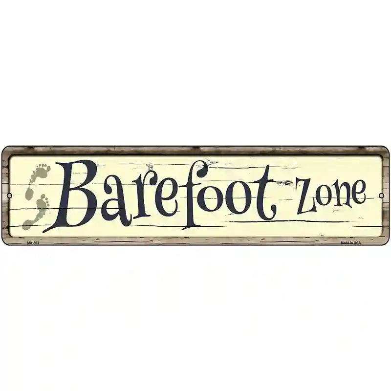 Barefoot Zone Novelty Metal Street Sign 12" x 3" (MK)