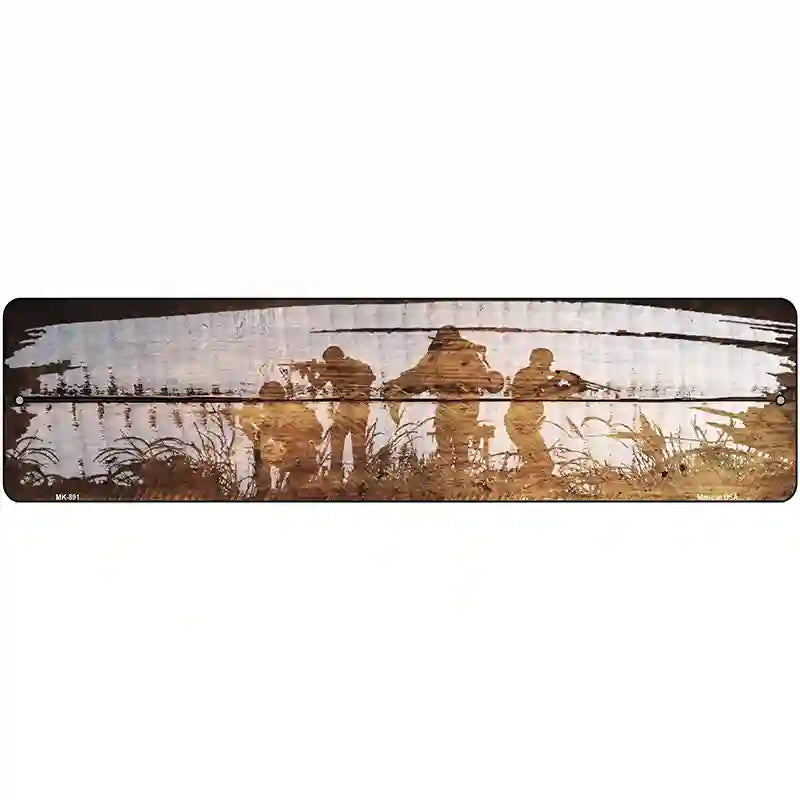 Soldiers Wood Silhouette Novelty Metal Street Sign 12" x 3" (MK)