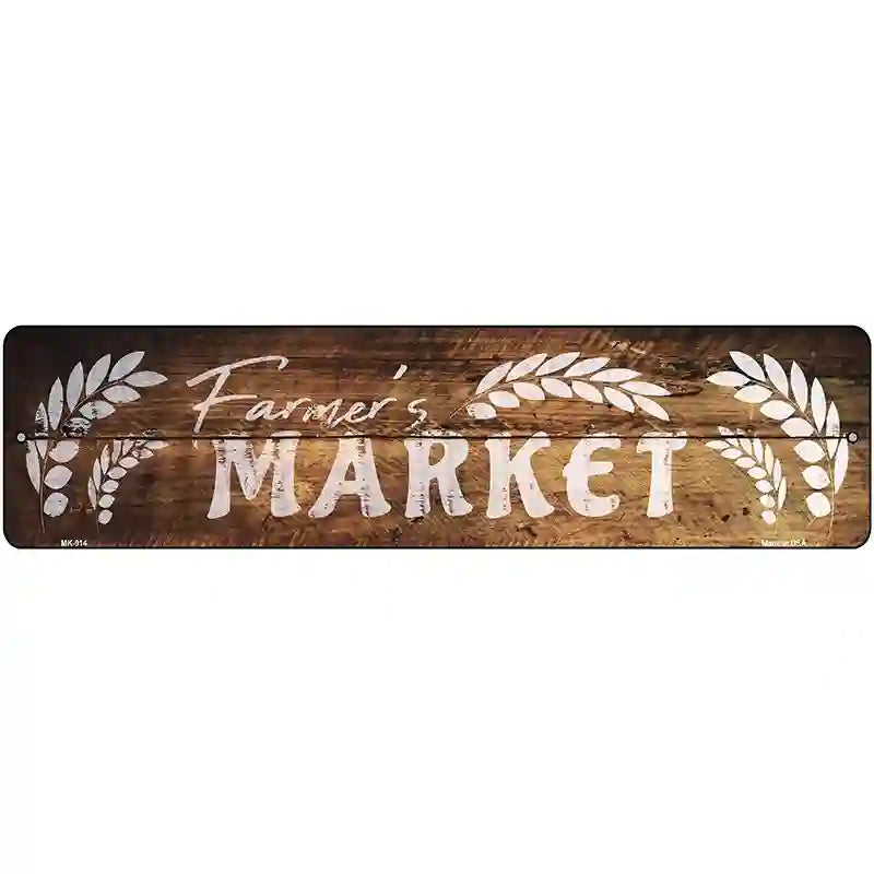 Farmers Market Novelty Metal Street Sign K-914 12" x 3" (MK)