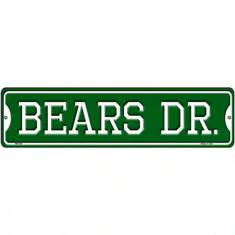 Bears Dr Novelty Metal Street Sign 12" x 3" (MK)