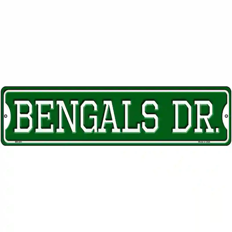 Bengals Dr Novelty Metal Street Sign 12" x 3" (MK)