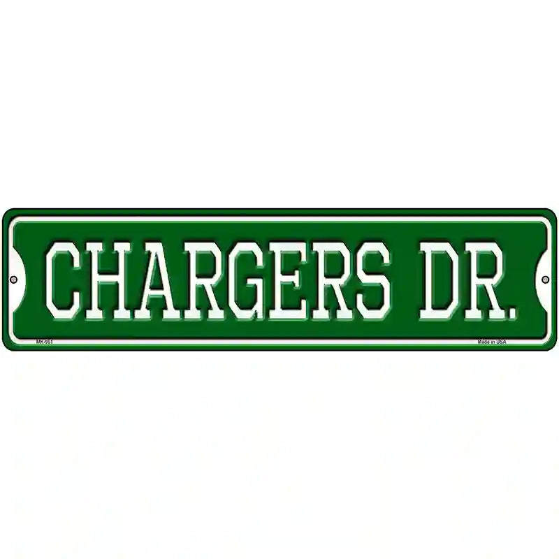 Chargers Dr Novelty Metal Street Sign 12" x 3" (MK)