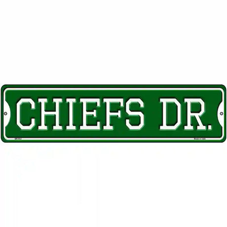 Chiefs Dr Novelty Metal Street Sign 12" x 3" (MK)