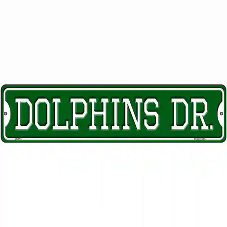 Dolphins Dr Novelty Metal Street Sign 12" x 3" (MK)