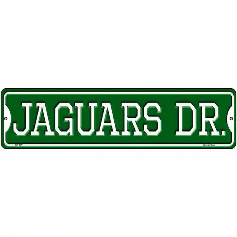 Jaguars Dr Novelty Metal Street Sign 12" x 3" (MK)