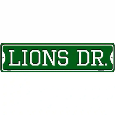 Lions Dr Novelty Metal Street Sign 12" x 3" (MK)