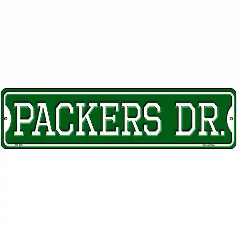 Packers Dr Novelty Metal Street Sign 12" x 3" (MK)