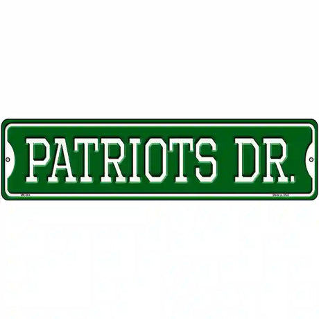 Patriots Dr Novelty Metal Street Sign 12" x 3" (MK)