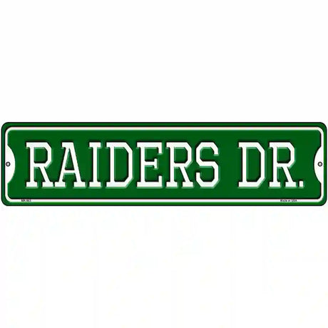 Raiders Dr Novelty Metal Street Sign 12" x 3" (MK)