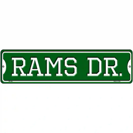 Rams Dr Novelty Metal Street Sign 12" x 3" (MK)