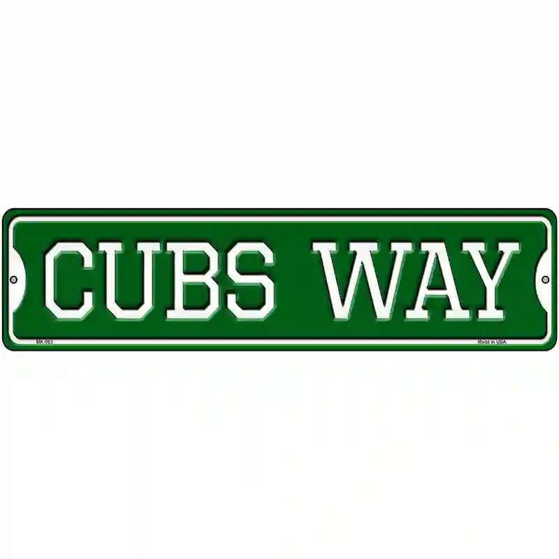 Cubs Way Novelty Metal Street Sign 12" x 3" (MK)