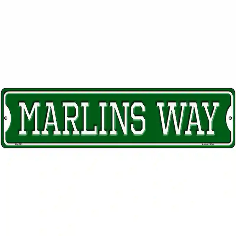 Marlins Way Novelty Metal Street Sign 12" x 3" (MK)