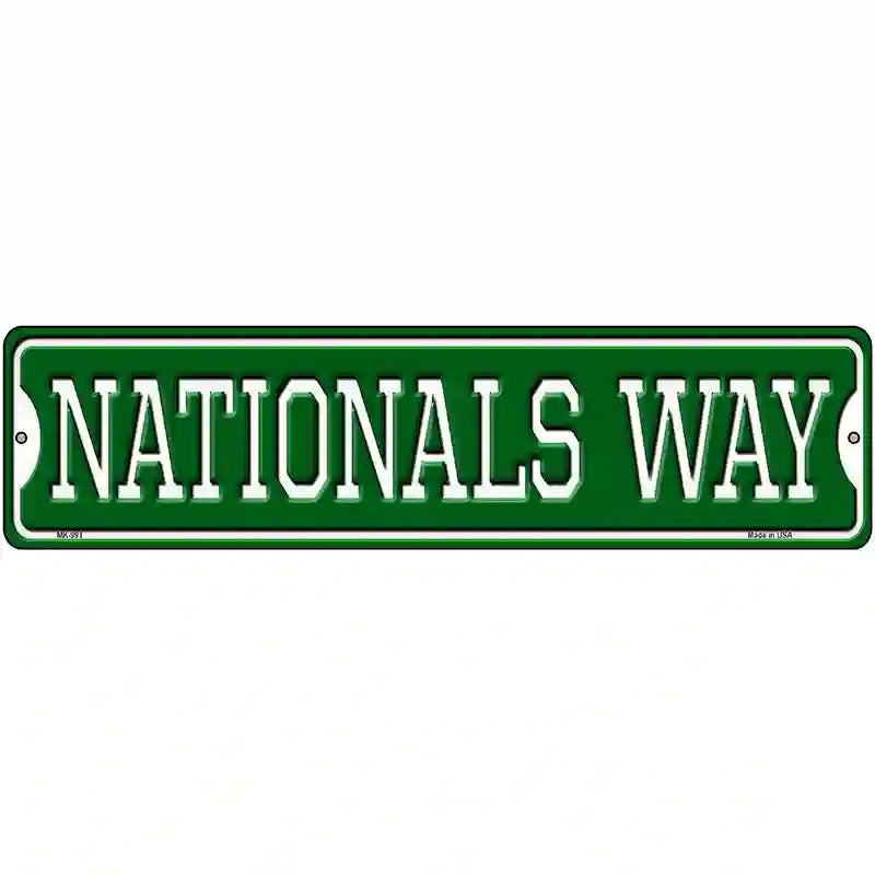 Nationals Way Novelty Metal Street Sign 12" x 3" (MK)