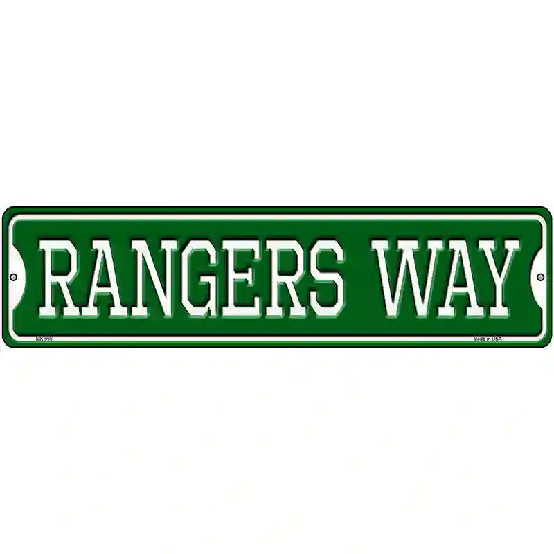 Rangers Way Novelty Metal Street Sign 12" x 3" (MK)