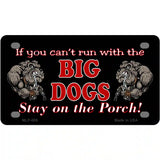 Big Dogs Black Metal Novelty License Plate 4" x 2.2" (MLP)