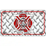 Fire Fighter Rescue Novelty Metal License Plate 4" x 2.2" (MLP)