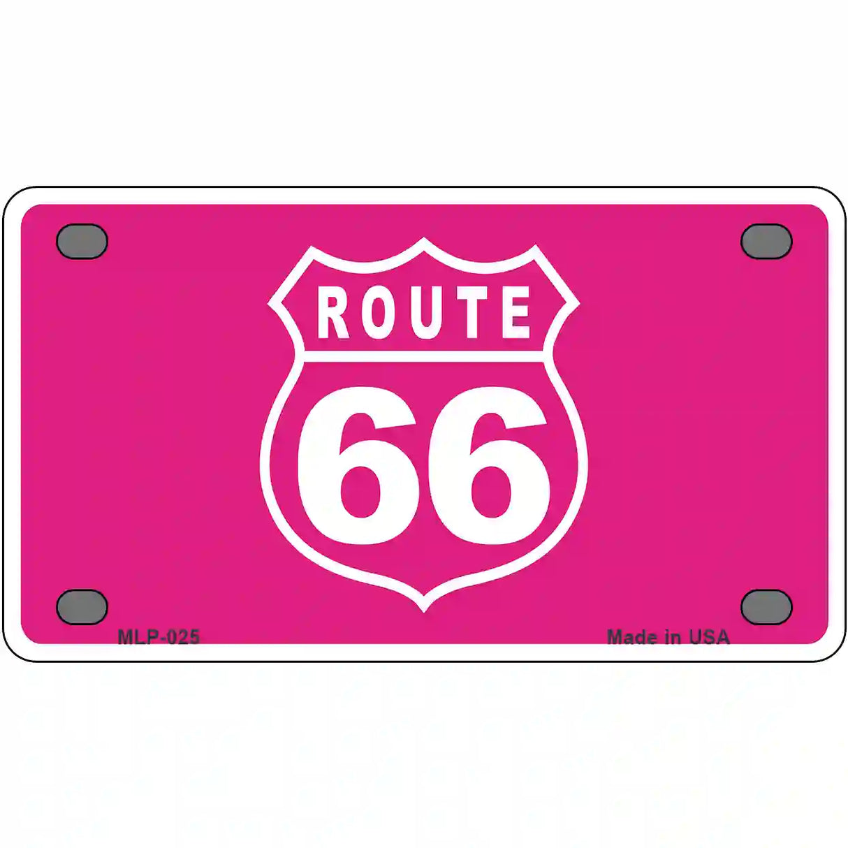 US Route 66 Pink Novelty Metal License Plate 4" x 2.2" (MLP)